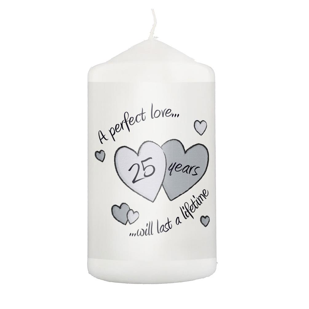 Perfect Love Silver Anniversary Pillar Candle £11.69